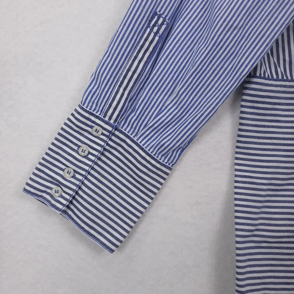 Free People Top Tunic Size Large Striped Oversized Button Up Relaxed Minimalist - Picture 8 of 16